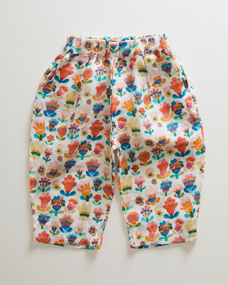 Tips Balling Luipaard oeuf fancy pants in multi + large flower - Little