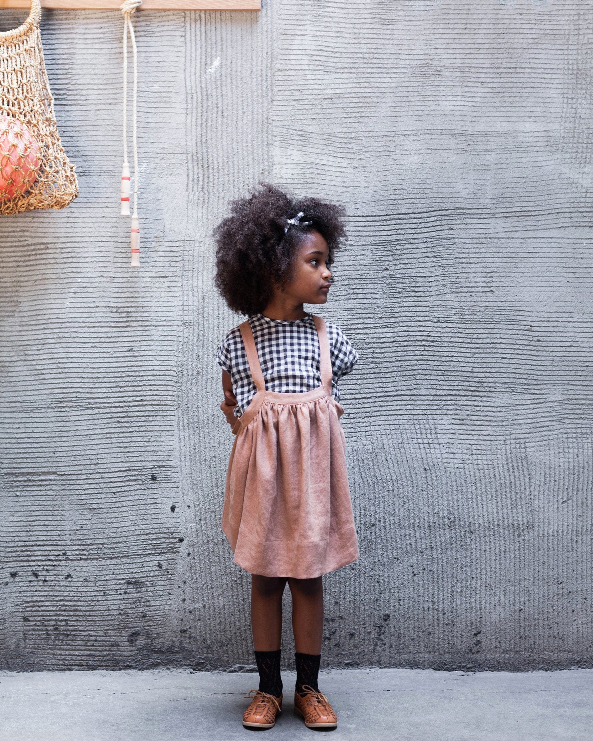 soor ploom eloise pinafore, Gingham × 1y - ボトムス