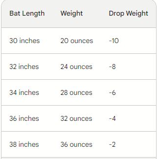 Drop weight for bats