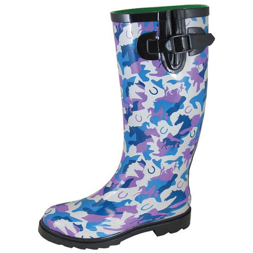purple rubber boots