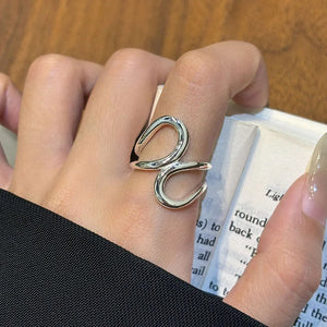 Dual Irregular Hollow Ring - Cargo Chic