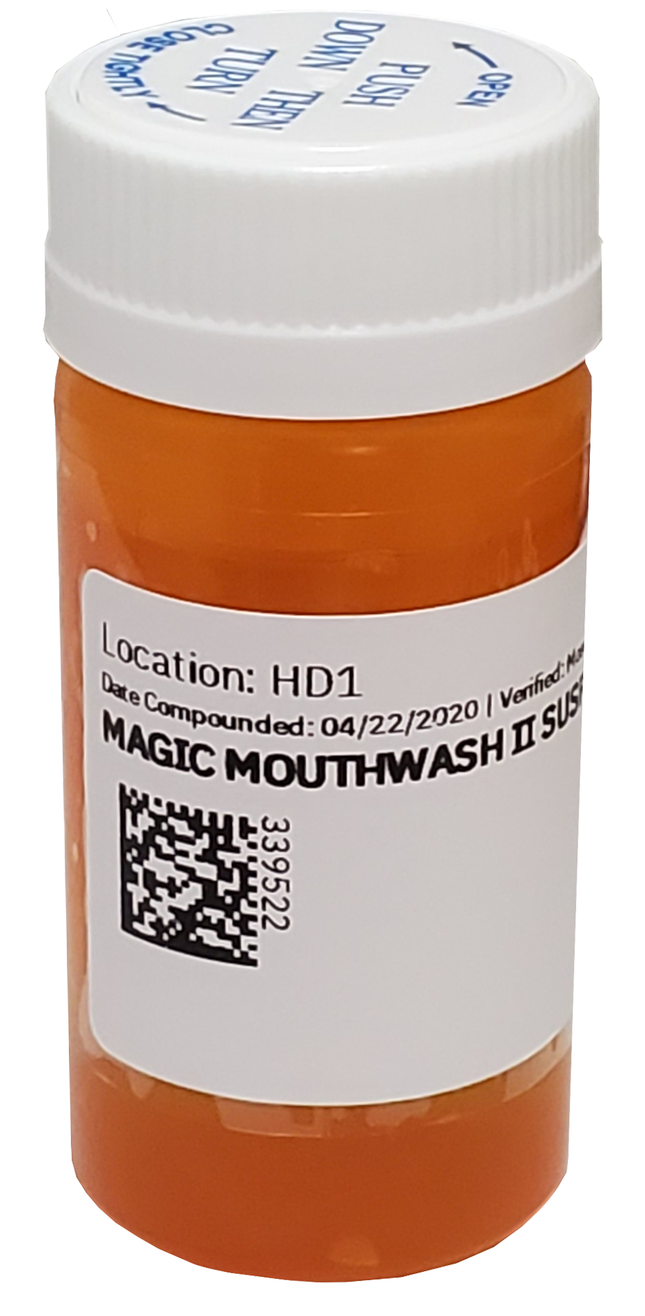 photograph of a bottle of magic mouthwash