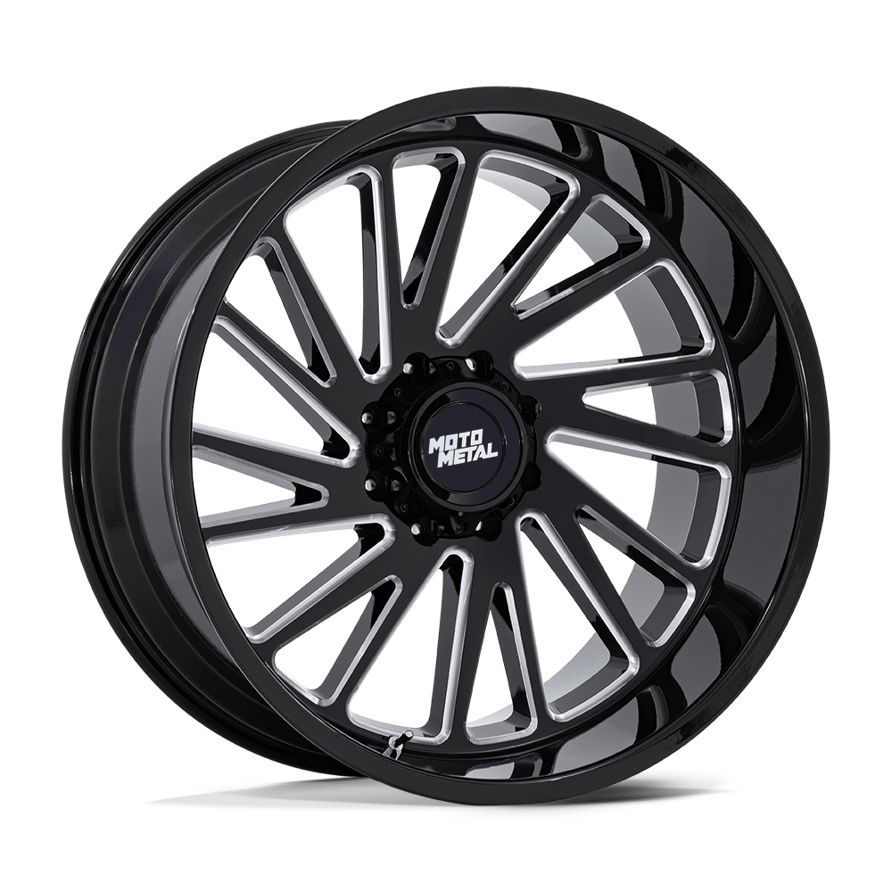 Moto Metal Combat MO811 Gloss Black and Milled Aluminum Wheel - Buy Truck Wheels product image