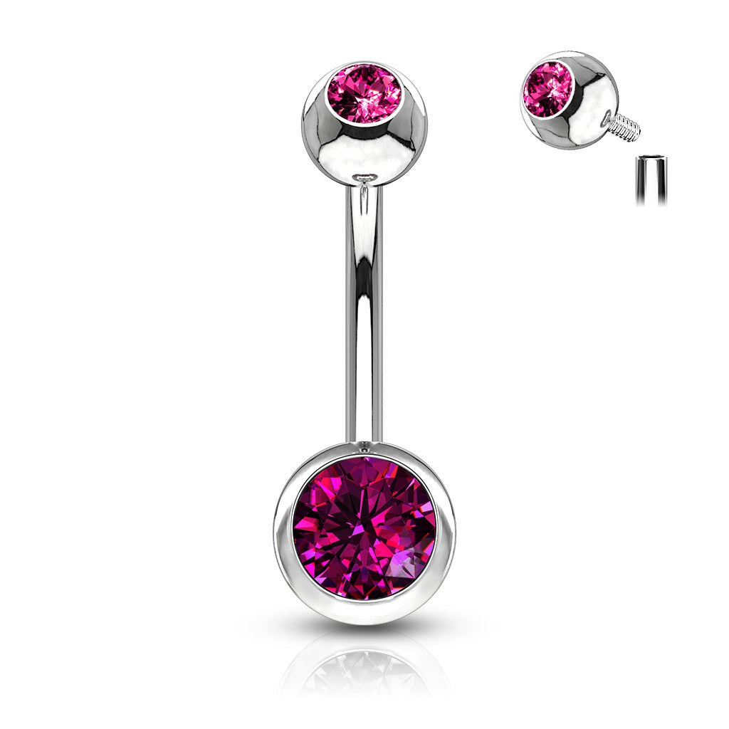 Internally Threaded Belly Ring - Hot 