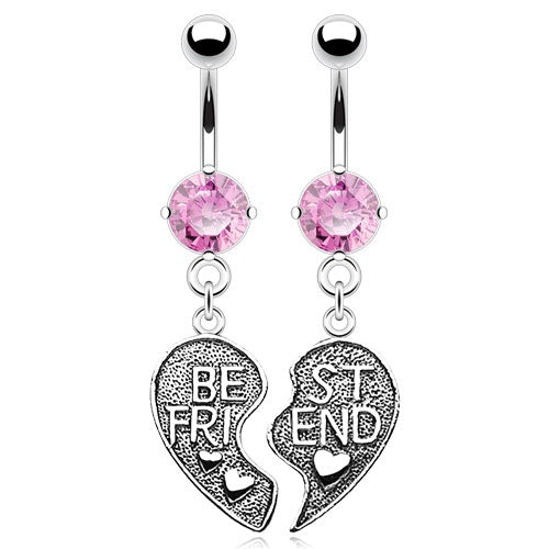 Pink Best Friends Belly Rings — Belly 