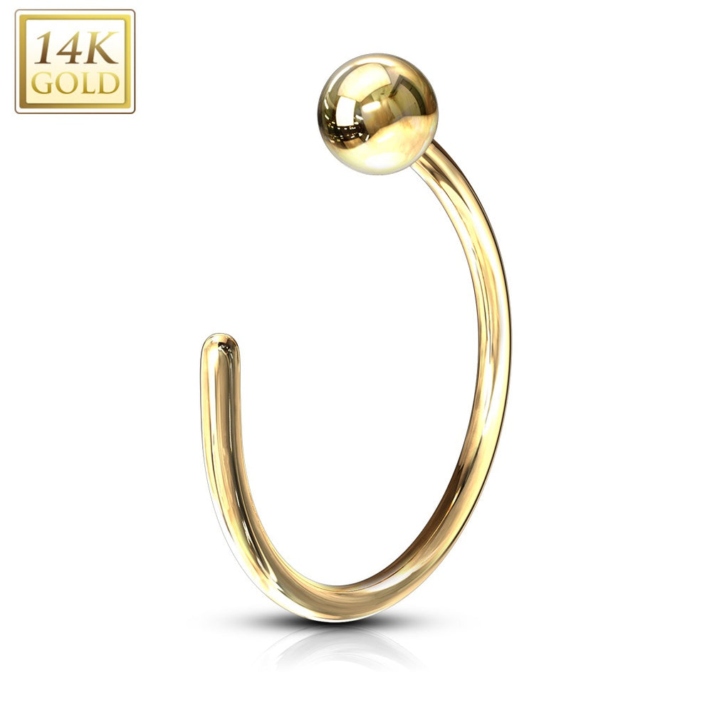 14 Kt Gold Nose Hoop Ring 20ga — Belly Bling