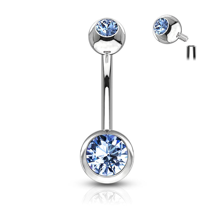 Internally Threaded Belly Ring - Lt 