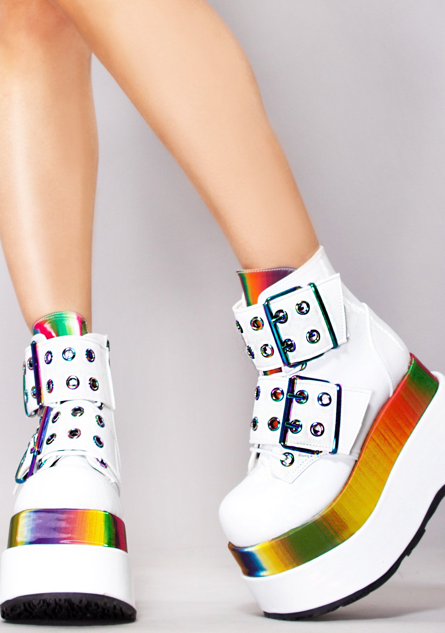 platform boots rainbow