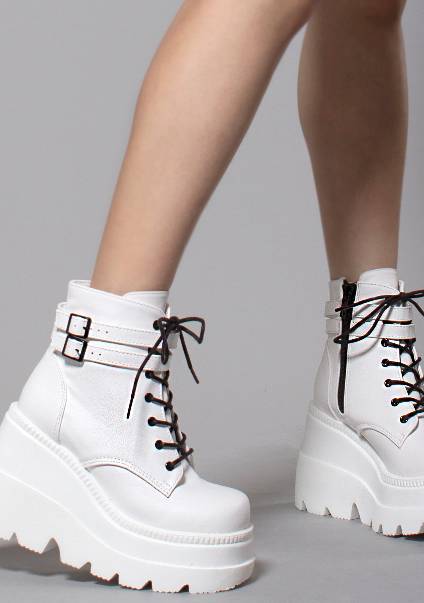 demonia white boots