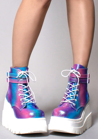 iridescent platform sneakers