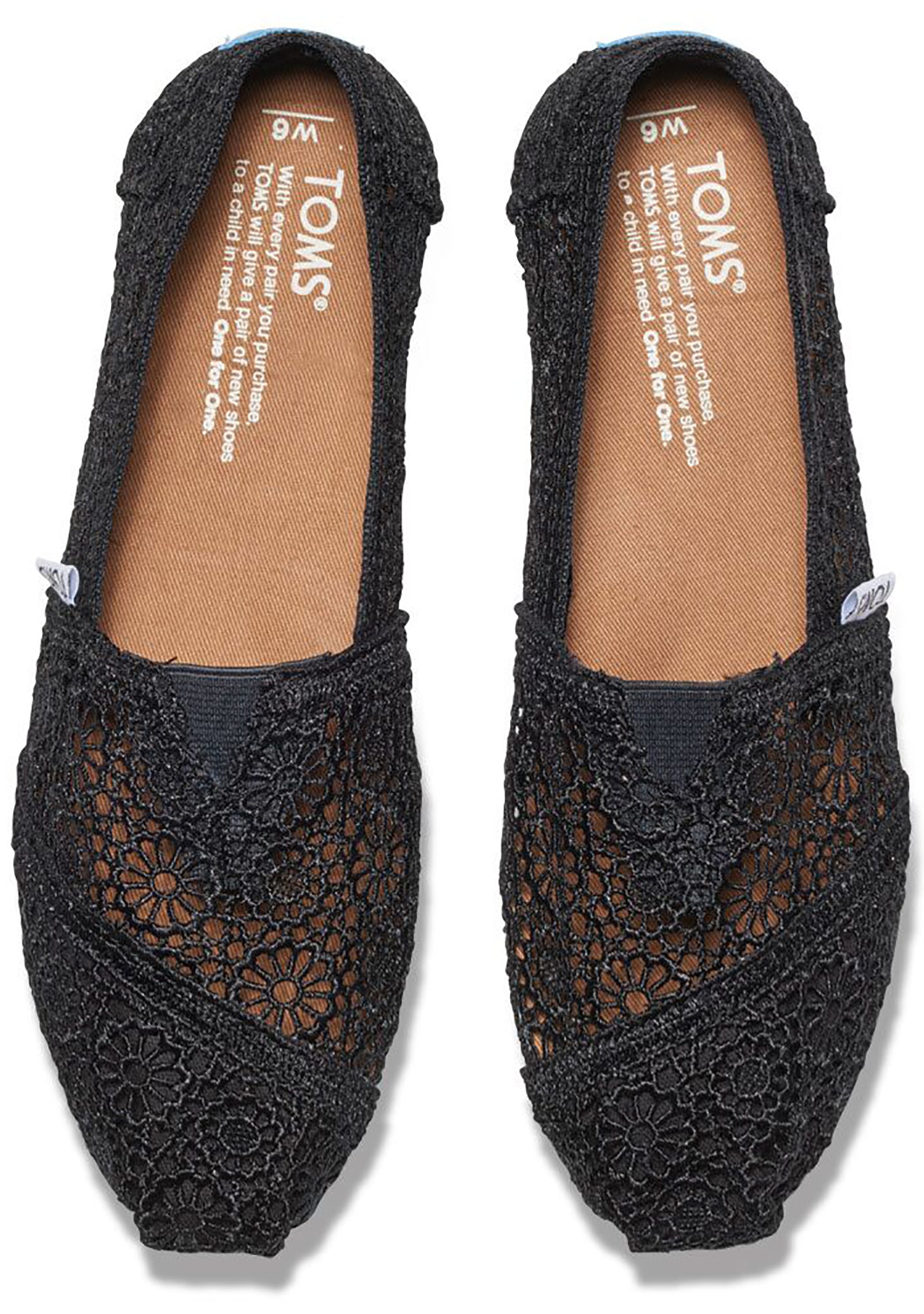 toms moroccan crochet black