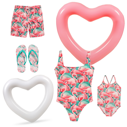 Pink and White Mommy and Me Pool Float Style by LOTELI