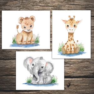 Download Baby Shower Tagged Watercolor Safari Animals Printing The Moon