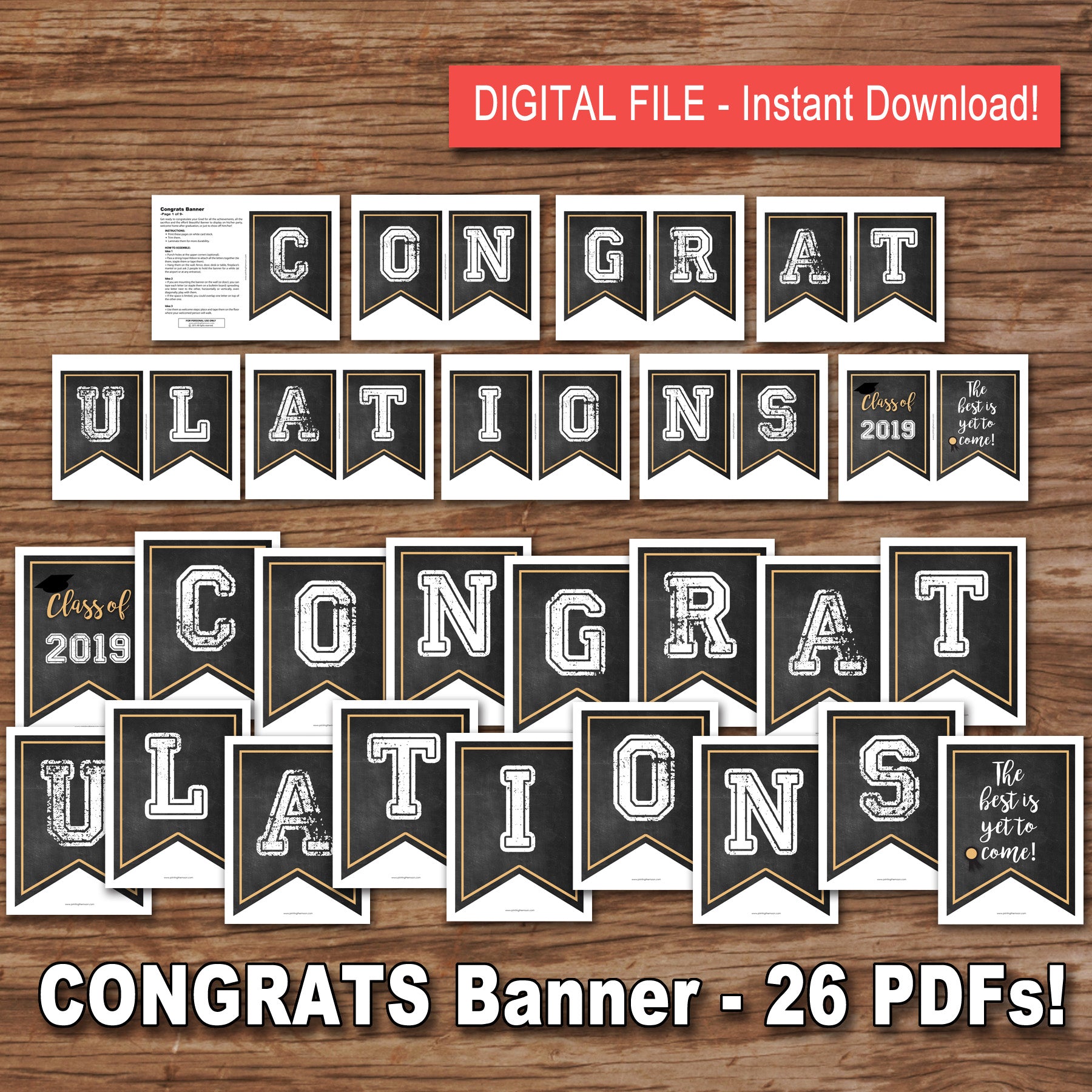 Free Printable Congrats Grad Banner