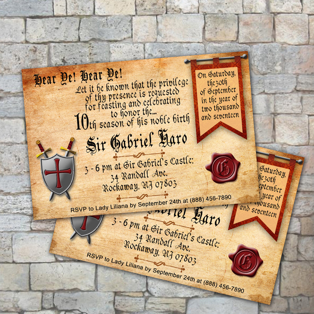 Free Printable Medieval Invitations