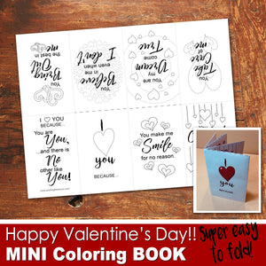 Download Valentine S Day Mini Coloring Book Color In Pdf File Instant Dow Printing The Moon