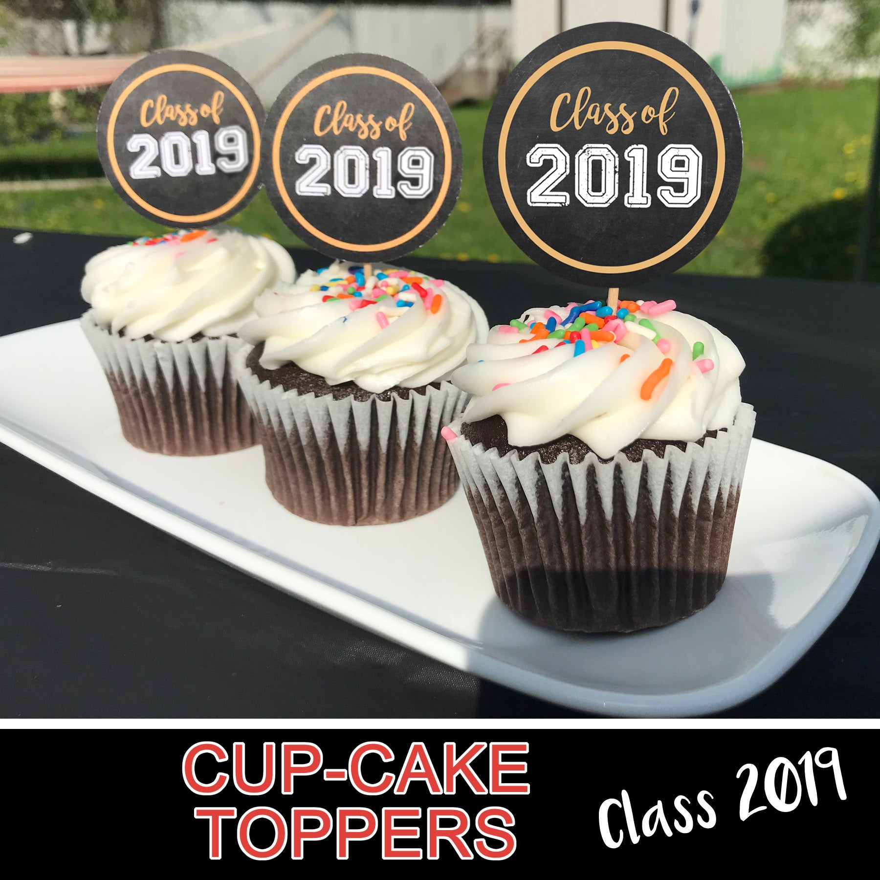 Download Graduation Cupcakes Toppers Party Item Digital File Instant Down Printing The Moon