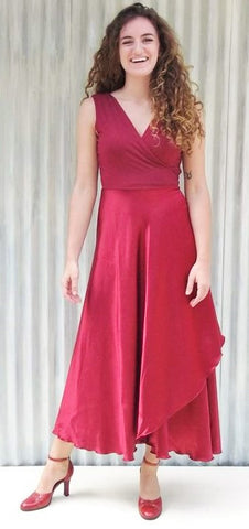 Red Silk Maxi Dress