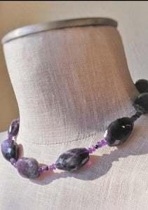 Amethyst Purple Necklace - Handmade Organic Clothing