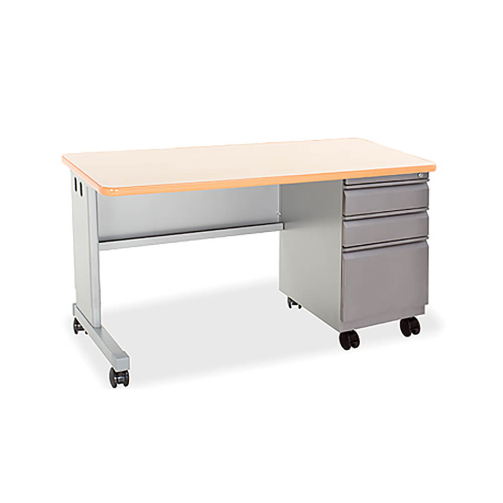 Cascade Teacher Desk Single Pedestal Pro Academy Furniture