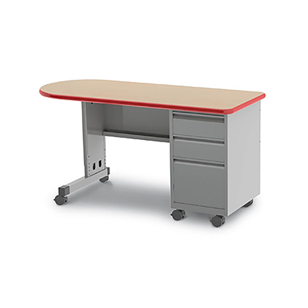 Cascade Teacher Desk Single Pedestal Single Bullet Pro