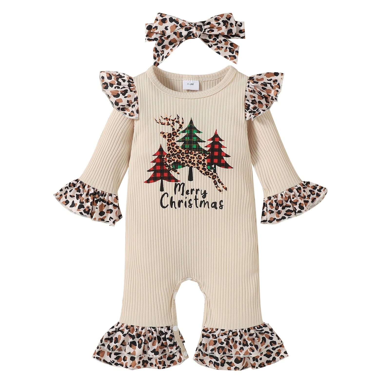 MERRY CHRISTMAS Leopard Jumpsuit