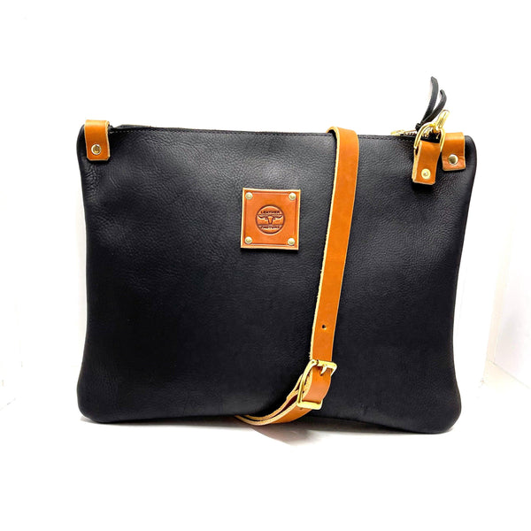 Mini Leather Messenger in Navy – Leather Pasture