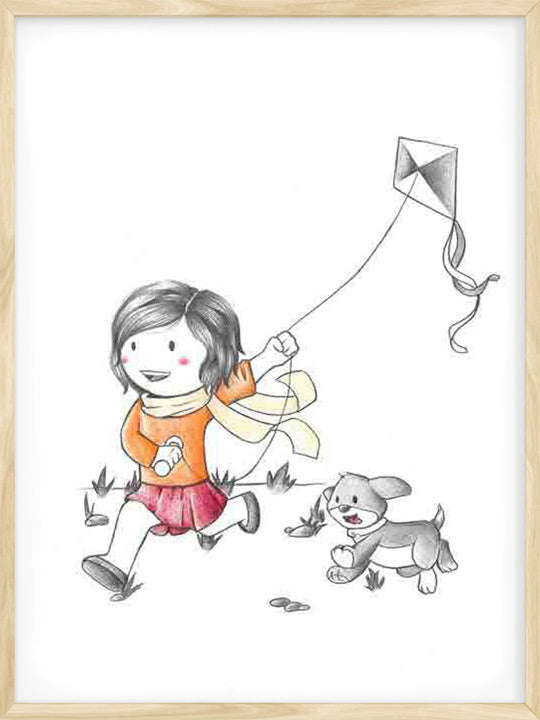 dog cat kite cartoon