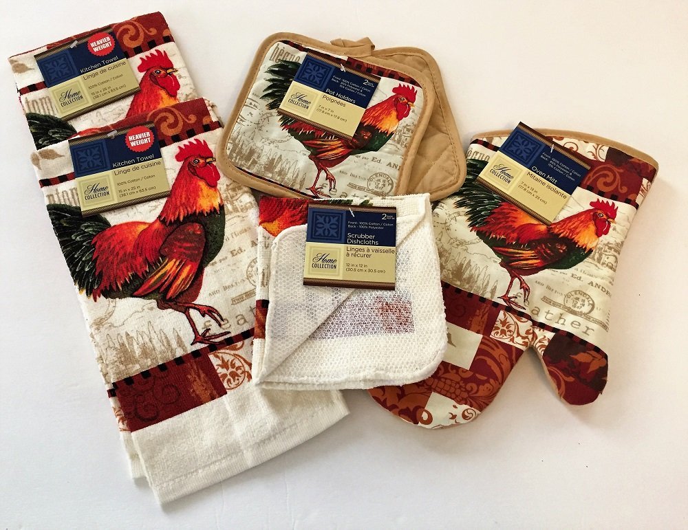 rooster kitchen linens