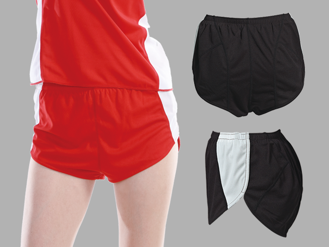 red women's running shorts