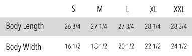 Sizing Chart