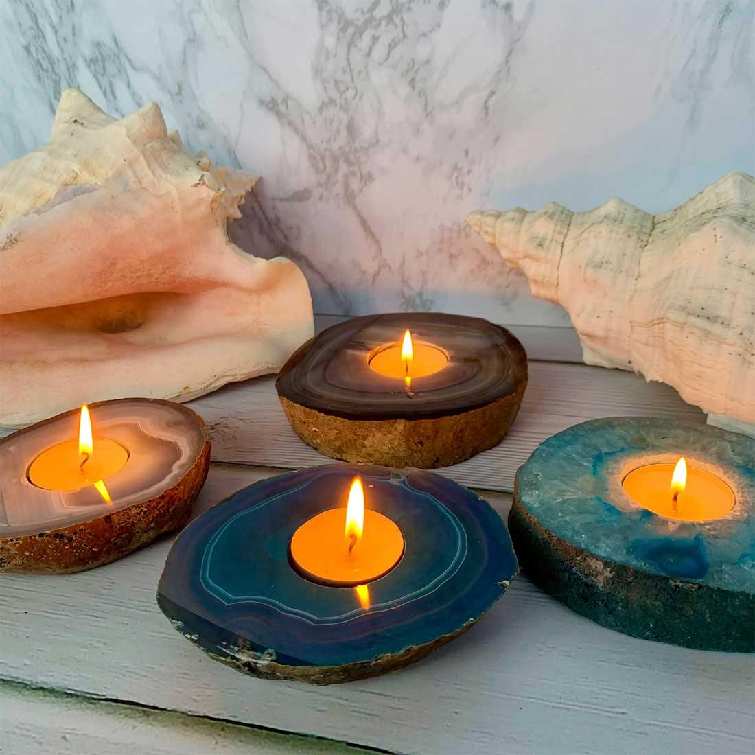 Agate Candle Holders