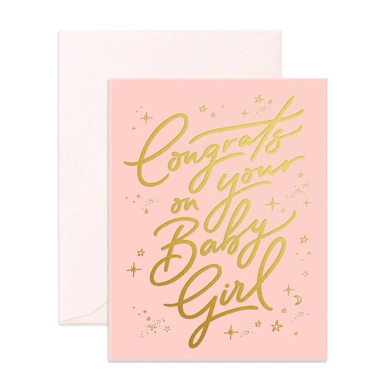 Fox & Fallow-Congrats Baby Girl Greeting Card