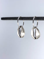 Finery Sea Shell Earrings, Sterling Silver Hoops, Small