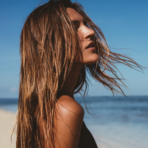 girl with beachy hair