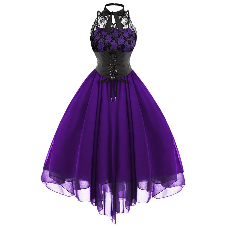 purple and black gothic dress