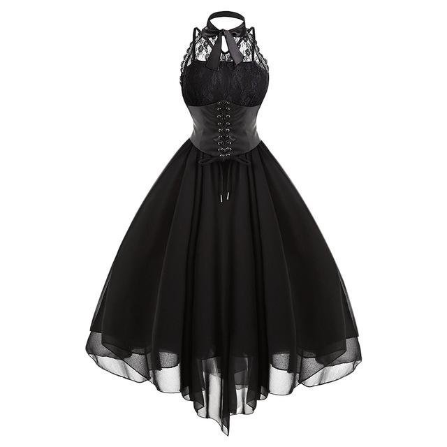 black and white gothic dress