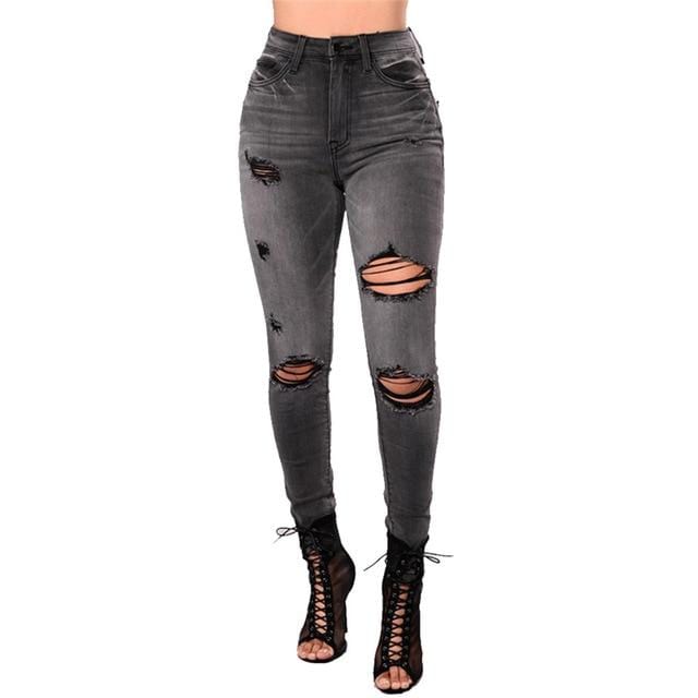 black faded distressed jeans