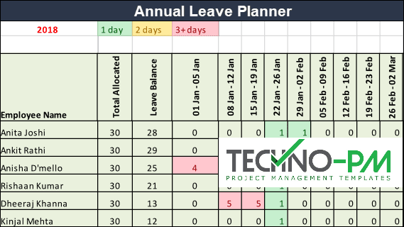 Annual Leave Planner, Annual Leave Planner, Leave Planner