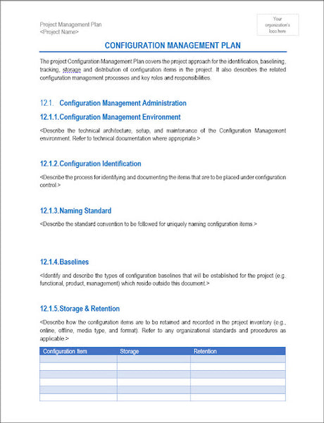 Configuration Management Plan, Configuration Management Process