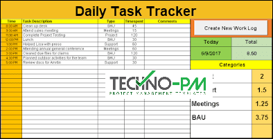 Daily Task Tracker, Daily Task Tracker Template
