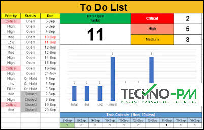 Excel To Do List, Excel To Do List Template