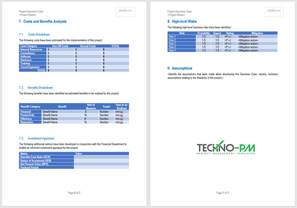 Project Business Case Template