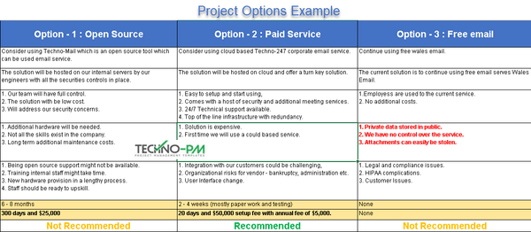 Project Options Example