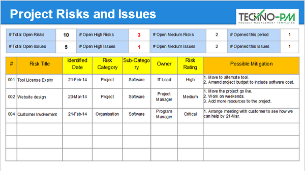 Risks and Issues,Project Risks and Issues