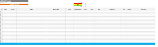 RAID Assumptions Log