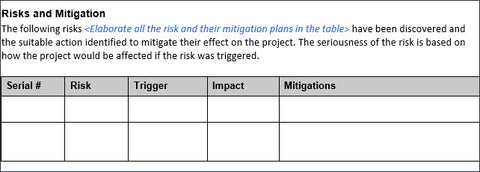Test Plan Risk and Mitigations