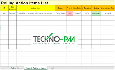 Action Items Tracker Template › Action Item Tracker Template