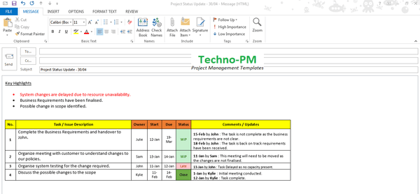 Simple Task Management Email Update,Simple Task Management Email Update