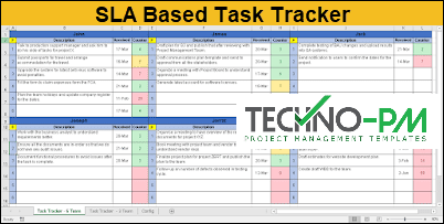 SLA Based Task Tracker Excel, Task Tracker Excel, Task Tracker Excel Template